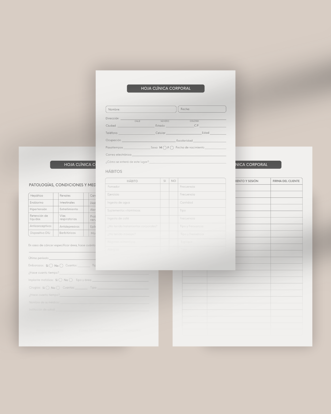 Hoja clínica corporal