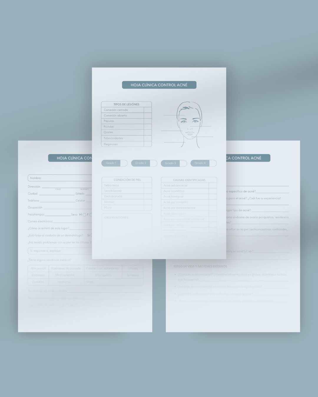 Hoja clínica control acné